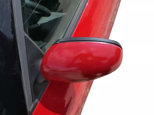 Skoda Fabia 5J mechanisch Spiegel Außenspiegel links mit Glas rot LF3K (186436)