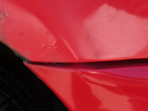 VW Polo 6N Stoßstange vorne 2-geteilte Frontstoßstange rot LP3G Stoßfänger +Nebe (186578)