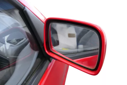 VW Polo 6N elektrisch elektrischer Spiegel Außenspiegel rechts rot LP3G (186583)