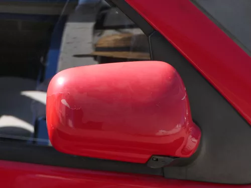 VW Polo 6N elektrisch elektrischer Spiegel Außenspiegel rechts rot LP3G