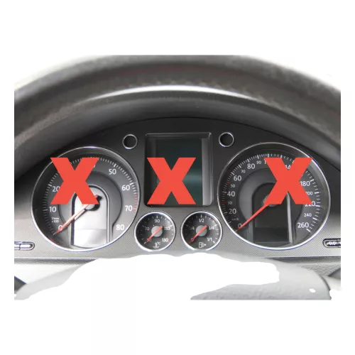 Passat 3C Verkleidung Abdeckung Dekor schwarz matt um Tacho Armaturenbrett