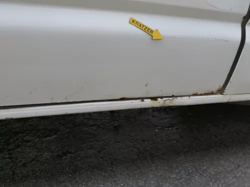 VW T5 Facelift T6 Tür rechts Schiebetür mit Scheibe weiß R902 Fenster - Delle (186916)