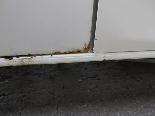 VW T5 Facelift T6 Tür rechts Schiebetür mit Scheibe weiß R902 Fenster - Delle (186916)