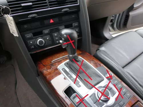 A6 4F Aschenbecher vorn Mitteltunnel Tunnel Becherhalter Verkleidung Holz Nussba